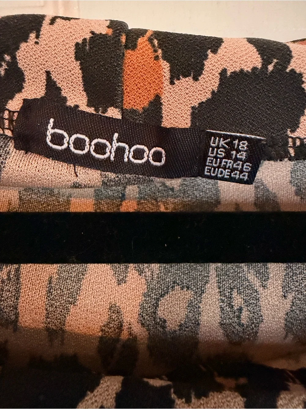 Boohoo Leopard Print Ruffle Hem Skirt